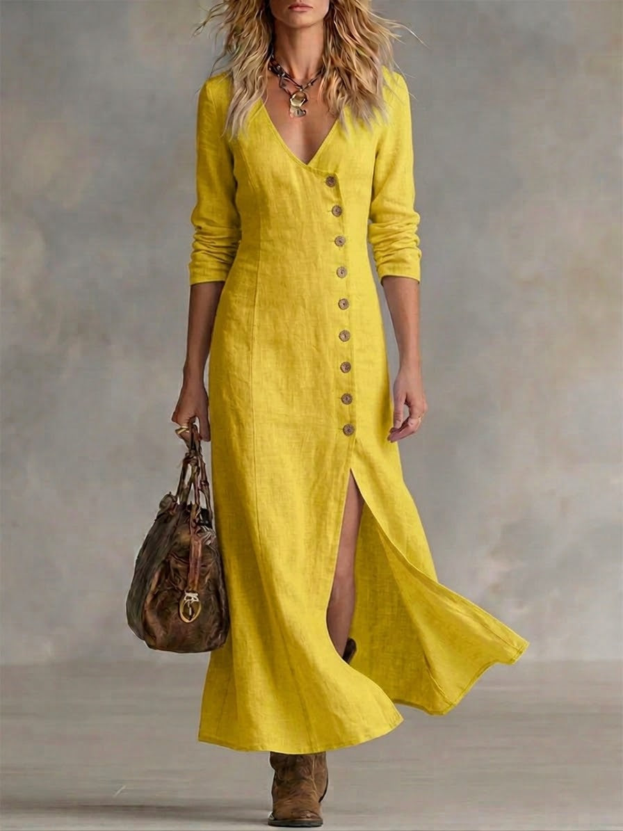 ELARA | BUTTON-FRONT MAXI DRESS