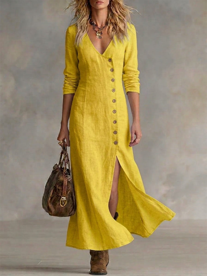 ELARA | BUTTON-FRONT MAXI DRESS