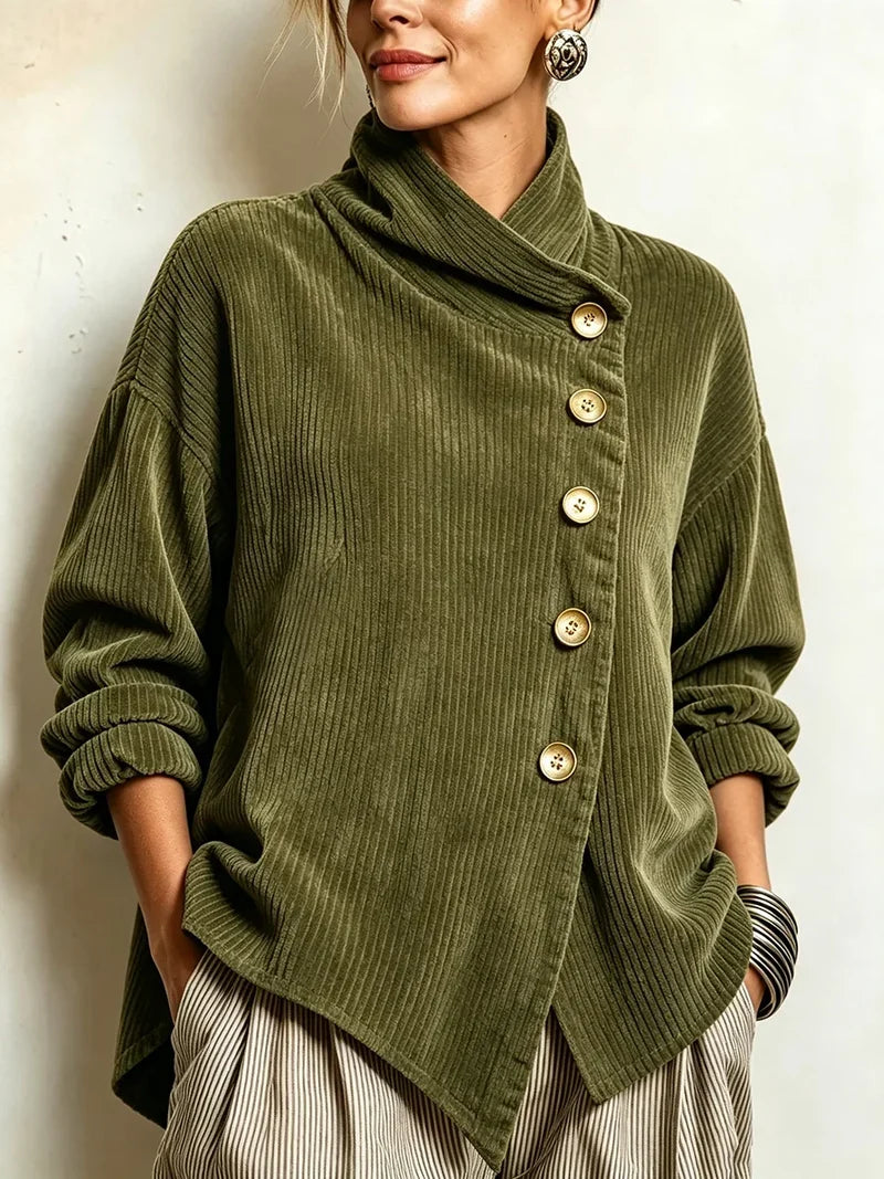 CYNTHIA | CORDUROY HIGH-COLLAR TUNIC