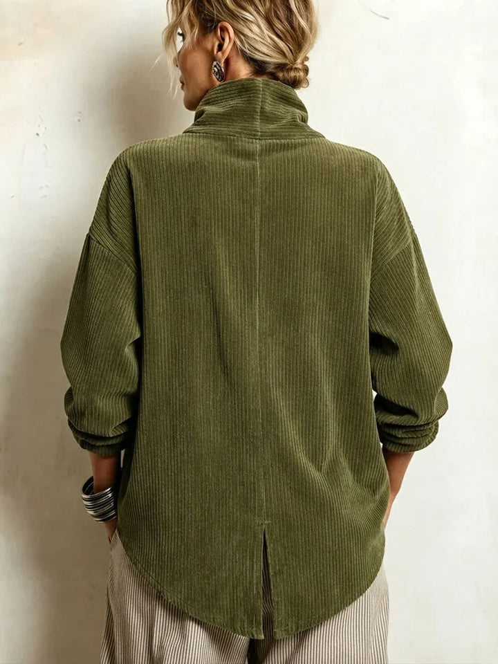 CYNTHIA | CORDUROY HIGH-COLLAR TUNIC