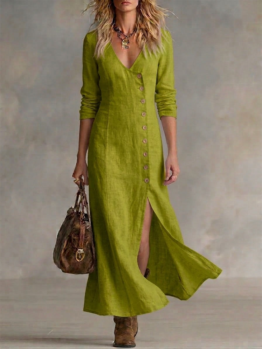 ELARA | BUTTON-FRONT MAXI DRESS