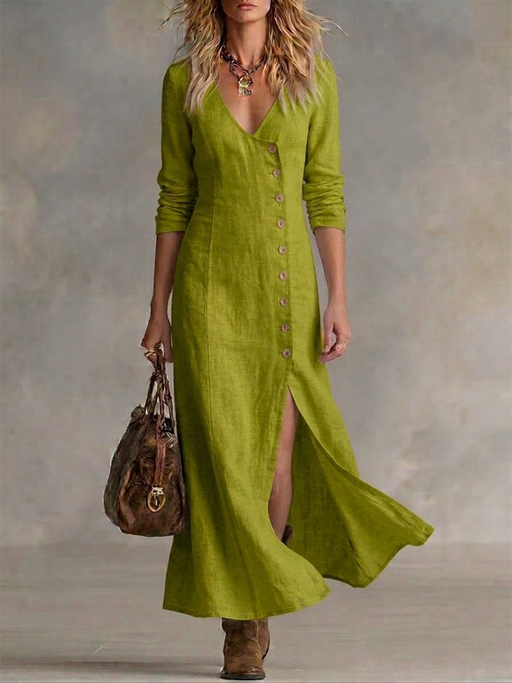 ELARA | BUTTON-FRONT MAXI DRESS