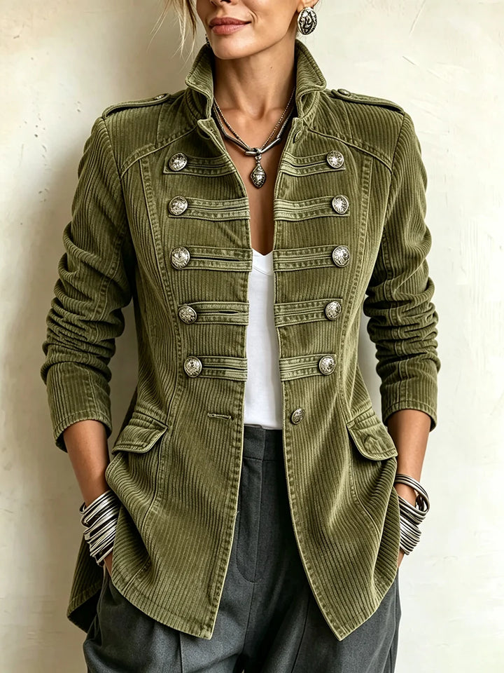 ARIANA | OLIVE MILITARY CORDUROY JACKET