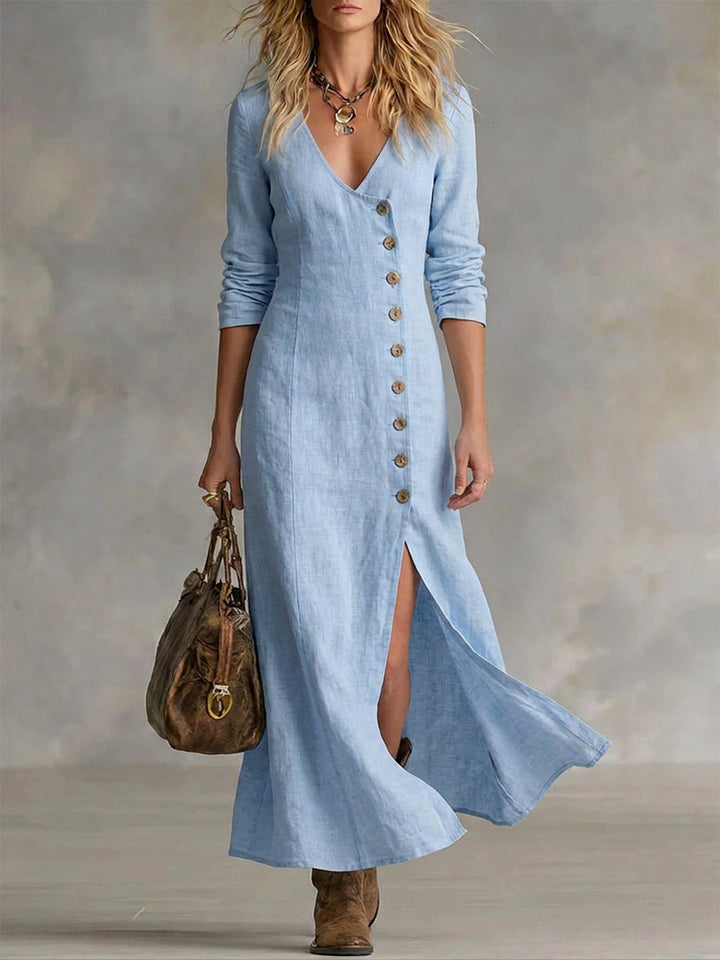 ELARA | BUTTON-FRONT MAXI DRESS