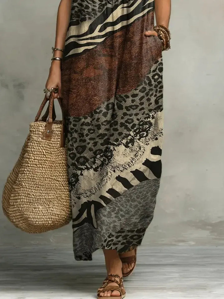 ZOLA | MIXED PRINT MAXI DRESS