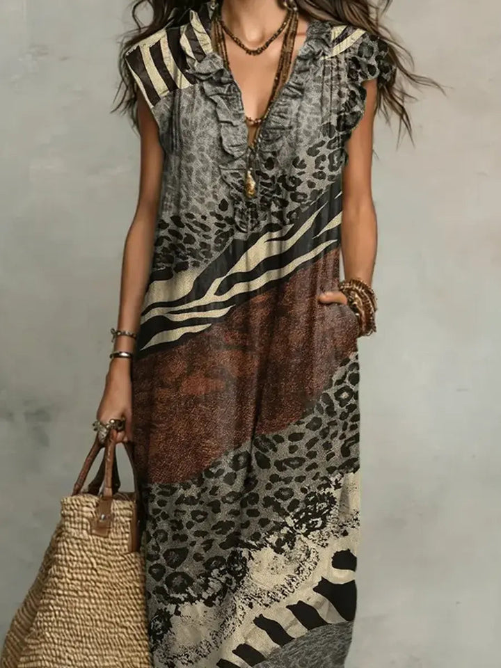 ZOLA | MIXED PRINT MAXI DRESS