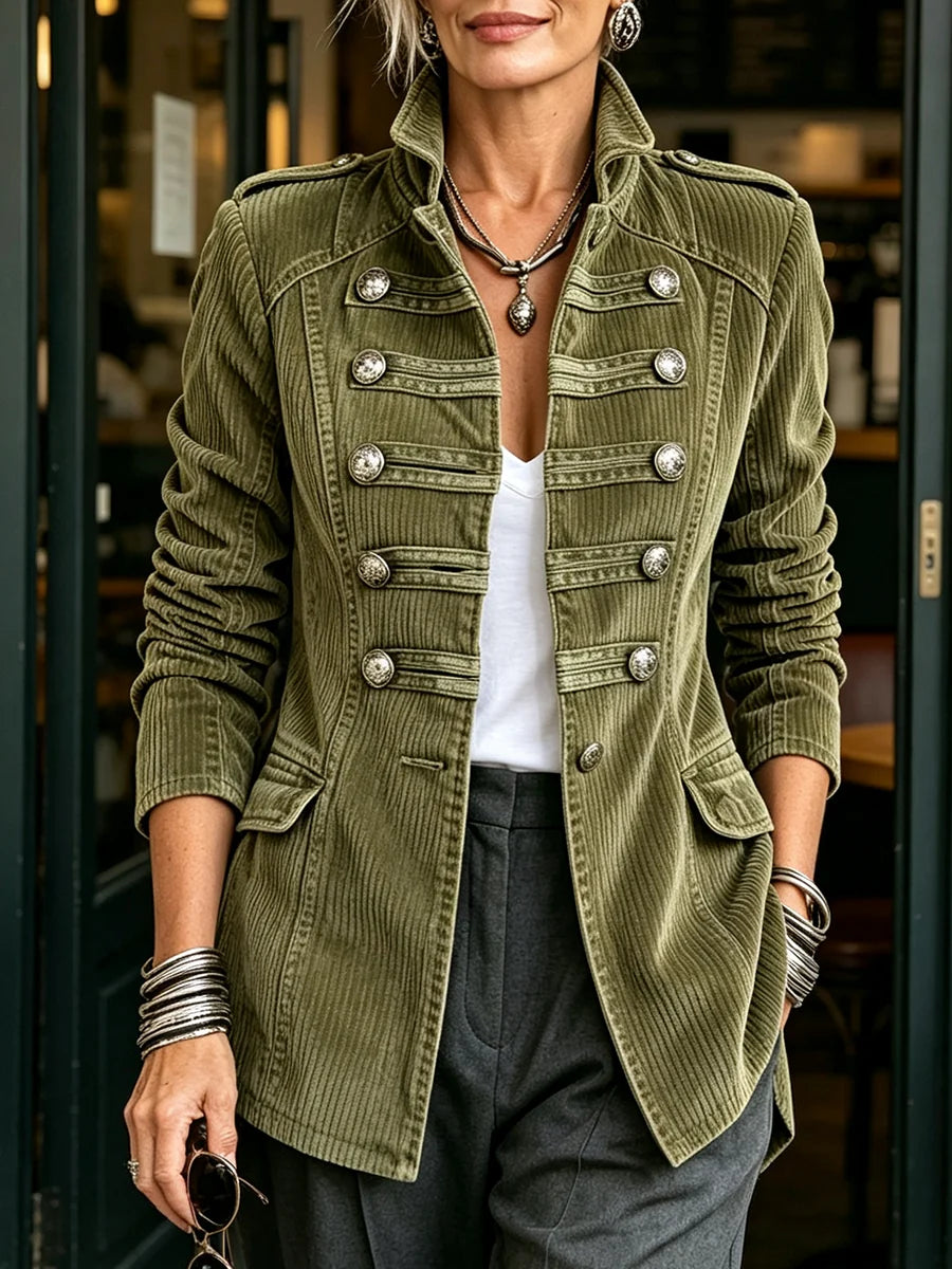 ARIANA | OLIVE MILITARY CORDUROY JACKET
