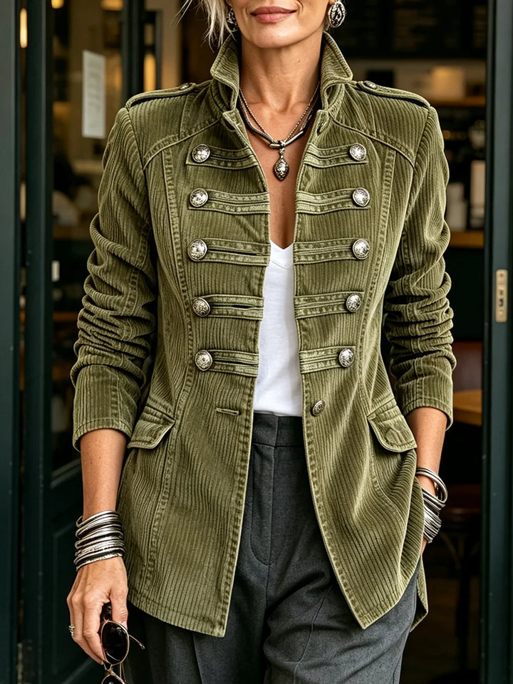 ARIANA | OLIVE MILITARY CORDUROY JACKET