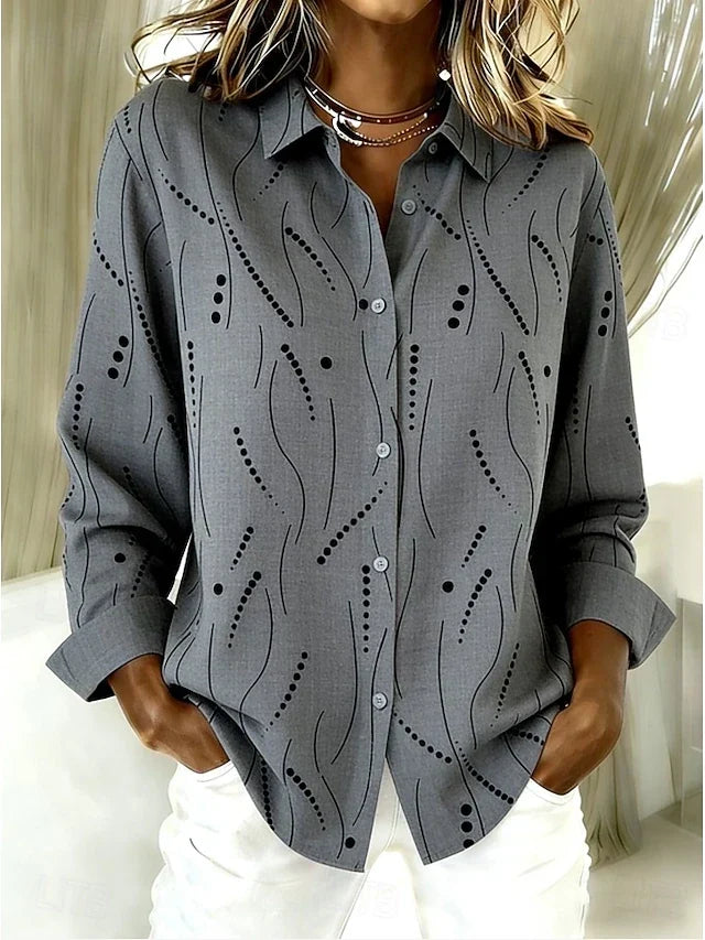 PERNELLA | DOTTED-PRINT BUTTON-UP BLOUSE