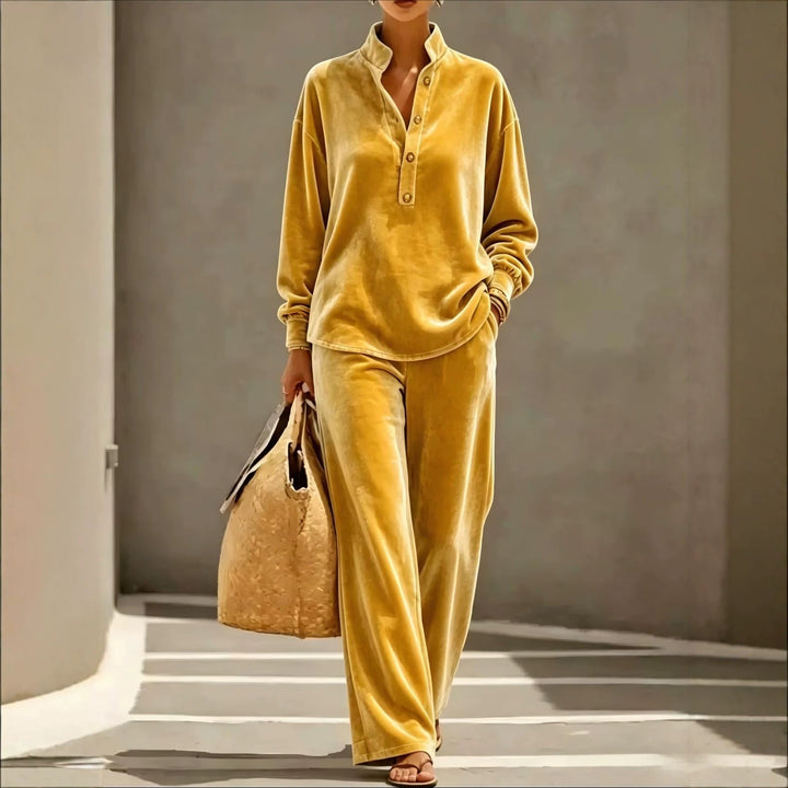 AMELIE | BUTTON-FRONT TOP AND TROUSER SET