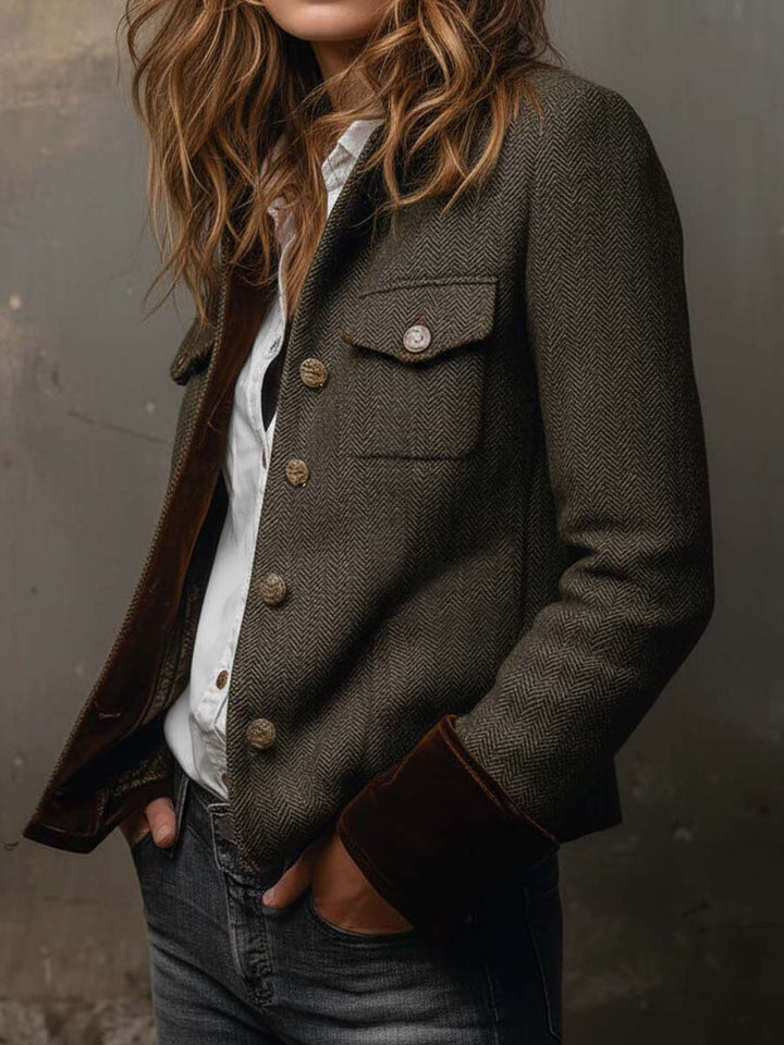 RACHEL | HERRINGBONE TAILORED BLAZER