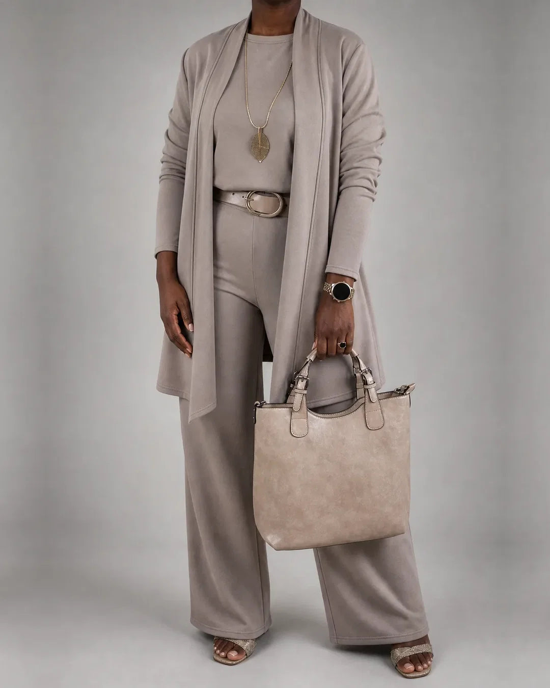 TAMIA | THREE-PIECE KNIT CARDIGAN SET