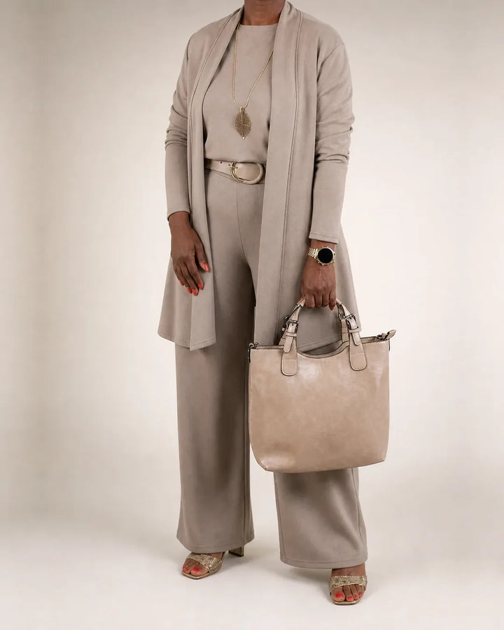 TAMIA | THREE-PIECE KNIT CARDIGAN SET