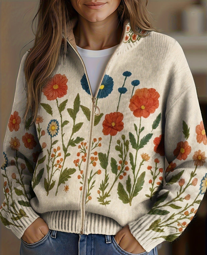 WRENNA | WILDFLOWER MEADOW ZIP CARDIGAN